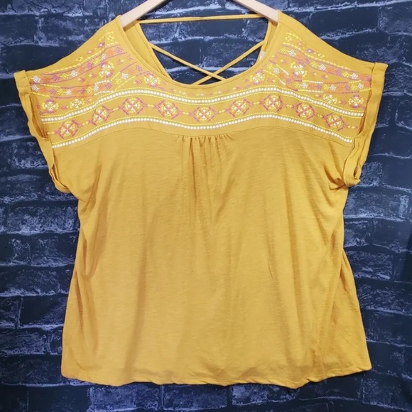 Tempted Hearts LA Top Womens Plus Embroidered Boho Blouse - Picture 6 of 10